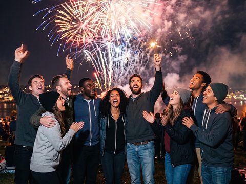 Fireworks Cheer AI video template