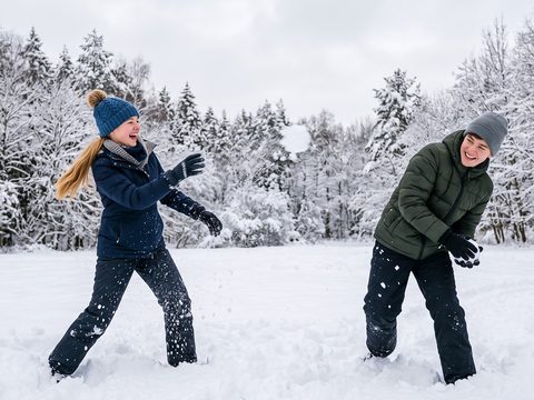 Snowball Fight AI video template